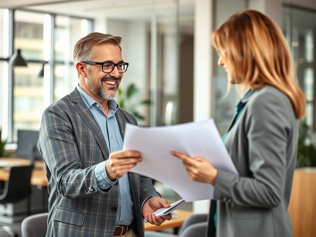 a client receiving his translation